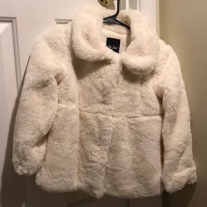Faux fur winter white coat